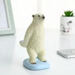 Polar Bear Phone Stand, Home Decoration Item, Tablet Holder, Cartoon Polar Bear Figurine, Multi-Functional Desktop Statue, Anti-Slip Base, Creative Resin Design,  Idea Holiday Gifts for Friends