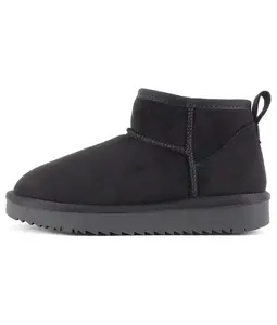 Soda MUTUAL Women's Faux Fur Mini Snow Ankle Boots - Black Imitation Suede - Size 7