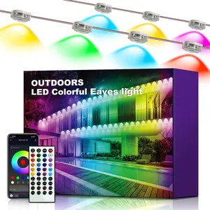 Permanent Outdoor Light, Smart RGB Eave Strip, APP/remote Control, IP68 Waterproof, Music Sync, Timer, Halloween Christmas Party Decor