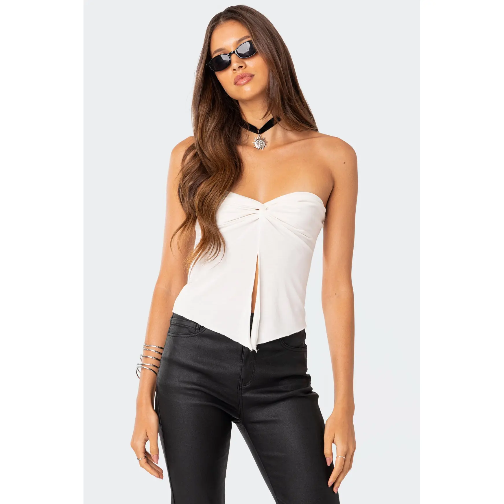 Twisted Split Front Tube Top