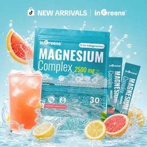 INGREENS 11-in-1 Magnesium Complex Powder - GMP-Certified, Non-GMO Mineral Supplement, Sugar-Free Health Support for Cortisol Balance & Natural Wellness Boost, Grapefruit Lemon Flavor, 30 Servings