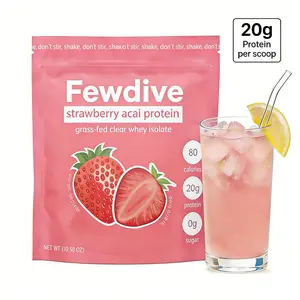 FEWDIVE Clear Whey Isolate Protein Power + Collagen Protein Blend | Grass Fed Protein - Vitamins Women 20g Protein, 80 Calories, 0g Sugar, Light & Refreshing Fruity Drink