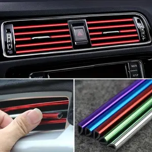 10pcs 7.87inch Fit For Car Air Conditioner Outlet, Decorative U Shape Moulding Trim Decor Strips, Car Styling Car Door Edge Corner Protector, Car Interior Decorative, Car Decorations, Car Accessories