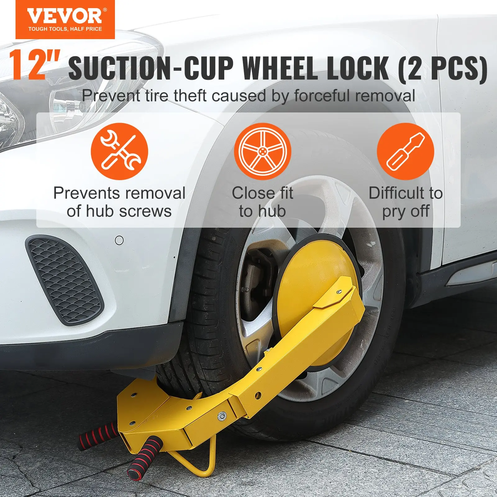 【summerfinds】VEVOR Wheel Lock Clamp, 2-Pack Trailer Wheel Lock, Heavy-Duty Anti Theft Tire Lock, Trailer Wheel Locks for RV Trailers, Cars, Trucks, SUVs