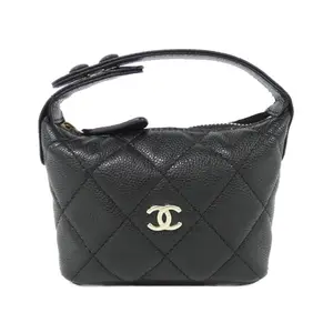 Pre-owned CHANEL Calfskin Small Leather Goods Caviar Skin Bag Charm