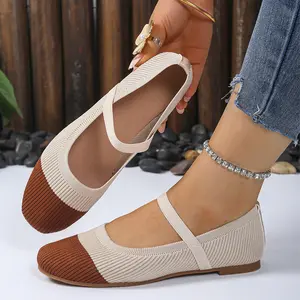 Women's Ballet Flats Shoes Closed Pointed Toe Dressy Slip on Flat Shoe with Elastic Strap Casual Office