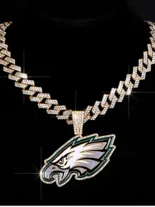 Alloy pendant, fashionable and unique Philadelphia Eagles football team necklace, unisex street hip-hop style
