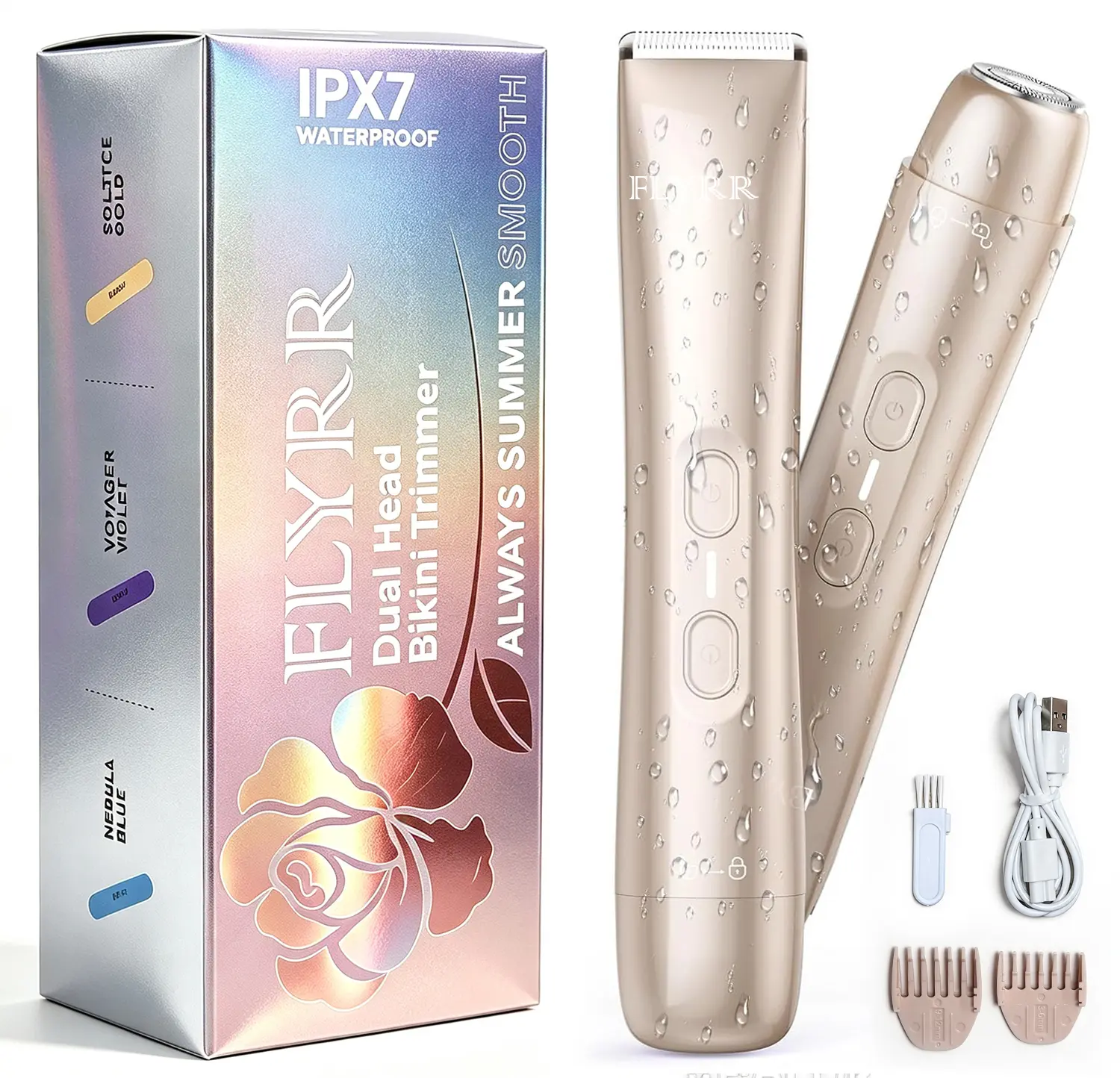 2-in-1 Dual Head Bikini Trimmer for Women, Electric Razors,  1 Box Rechargeable Body & Facial Hair Removal Dual Head, Waterproof Hair Removal Machine for Armpits and Legs tiktokshopbacktoschool