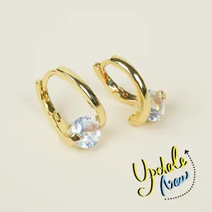 Cross Circle Zircon Earrings | Elegant Geometric Hoop Earrings for Women