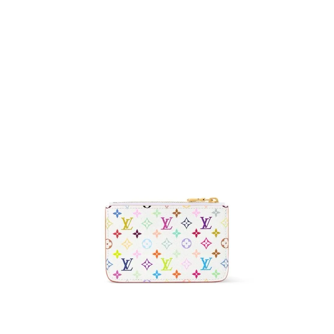 Pre-owned Louis Vuitton Murakami White Multicolore Zipper Card Case & Coin Wallet 2600075