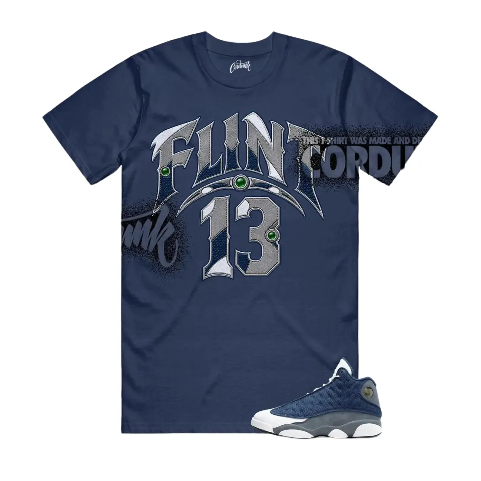 AJ13 Flint Navy Grey Matching Shirt, Flint 13 Graphic Tee, 90s HipHop Streetwear, Gift For Women and Men, Best Gift