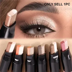 1PC Dual Color Ombre Glitter Matte Shimmer Eyeshadow Stick - with Matte and Pearlescent Effects, Easy-to-pigment, Waterproof and Long-wearing Formula, Suitable for Novices and Professionals, Perfect for Music Festivals, Eye Makeup Product