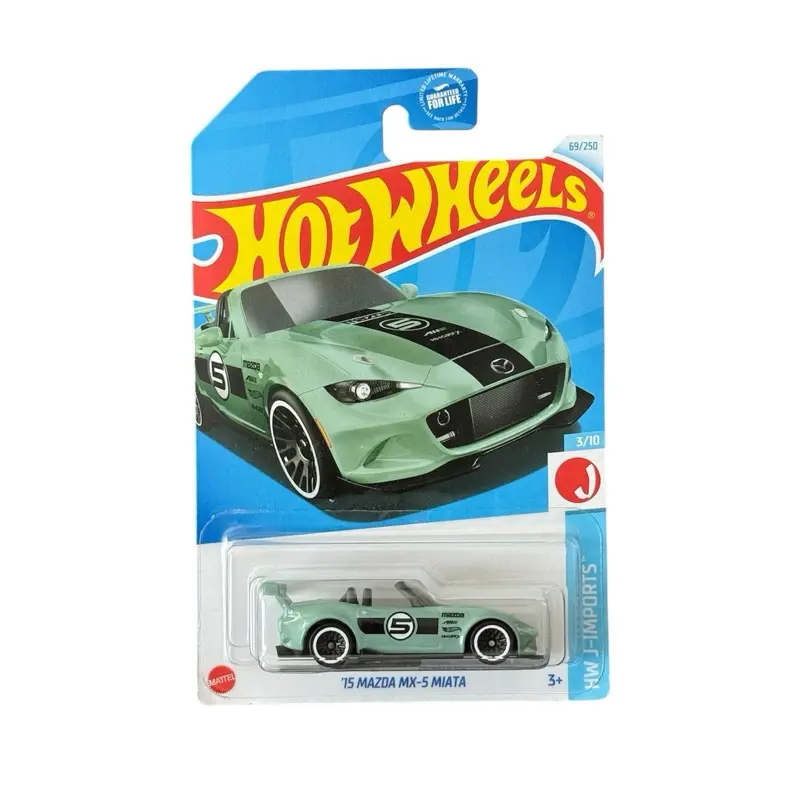 Hot Wheels ‘15 Mazda MX-5 Miata Mint Green 1:64 Scale Diecast Mini Car, Collector’s Item, Mini Car Display Diecast Toys