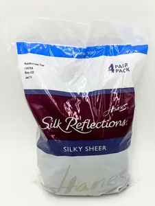 Hanes Silk Reflections Silky Sheer Control Top Reinforced Toe 4 PACK