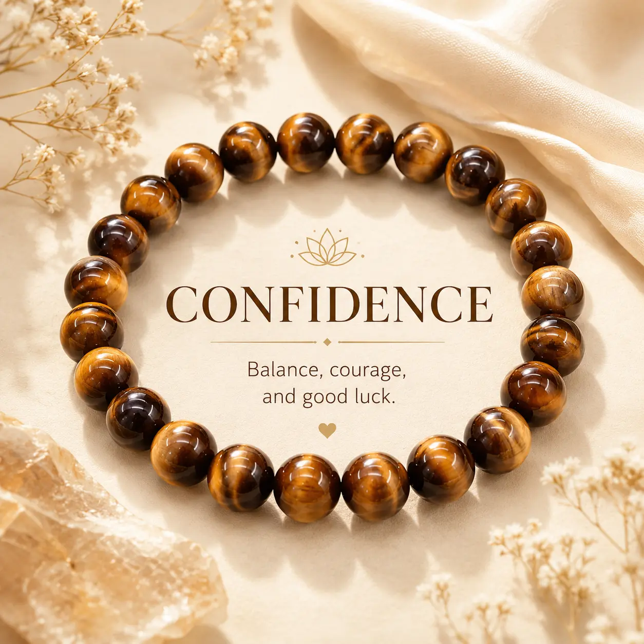 Tiger Eye-Style Beaded Bracelet, 8mm Stretch Stone Bracelet for Women, Brown Gold Beads, Stackable Everyday Gift Costume Jewelry