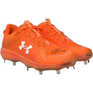 Kerry Carpenter Detroit Tigers Autographed Game-Used Orange Under Armour Cleats from the 2024 MLB Season - RG13320829-30 - Fanatics Authentic Certified