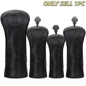 Golf Wood Head Covers, Thick Water-Resistant Material, Fleece Lined for Cushioning & Scratch Protection, Durable Design Fits All Clubheads