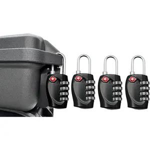 4 Pack TSA Approved Gun Case Locks for Pistol Case, 4 Digits Travel Locks Small Tool Box Combo Lock Combination Padlocks for Gun Cases/Luggage/Firearm Air Travel Cases, Small Dial Zipper Pad Lock