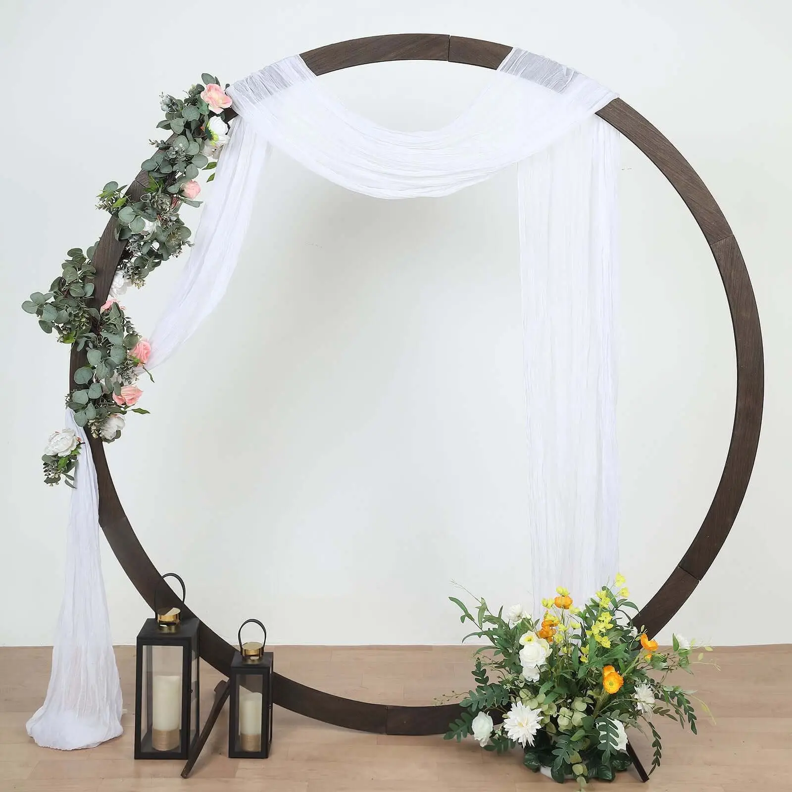 White Gauze Cheesecloth Draping Fabric Wedding Arch Decorations, Window Scarf Valance Drapes, Boho Arbor Long Curtain Panel 20ft, Wedding Wall Decoration, Party Backdrop Decoration