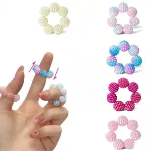 5/10 pack Spiky Sensory Rings - 10 Pack Fidget Rings for Anxiety Relief, Stress Relief Fidgeting, Finger Massager for Adults & Teens, Quiet Acupressure Ring for Classroom & Office, Stress Relief Tools, Stress Relief Gadgets (Gradient)
