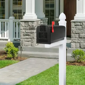 Parsons Medium-Size Lightweight Plastic Post-Mount Mailbox, Black, Classic Functional Design, Easy-to-Install, Residential Postal Needs Solution