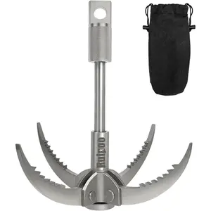 Grappling Hook Folding  Claw Multifunctional Stainless Steel Hook for Outdoor Camping Hiking Tree Rock Mountain Climbing