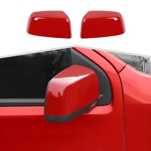 Red ABS Side Half Rearview Mirror Cover Trim for 2014-2022 Chevy Colorado Car Exterior Accessories High-Quality UV Coating Easy Installation
