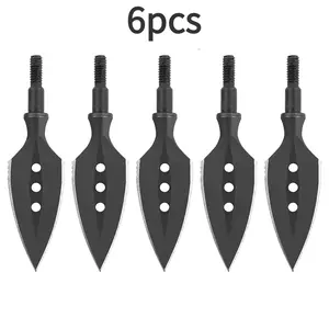 6pcs Target Arrowheads - Universal Threaded, Sturdy & Durable, Compatible with Compound & Recurve Bows, Enhances Archery Accuracy, Ideal for Hunting, Archery & Target Shooting