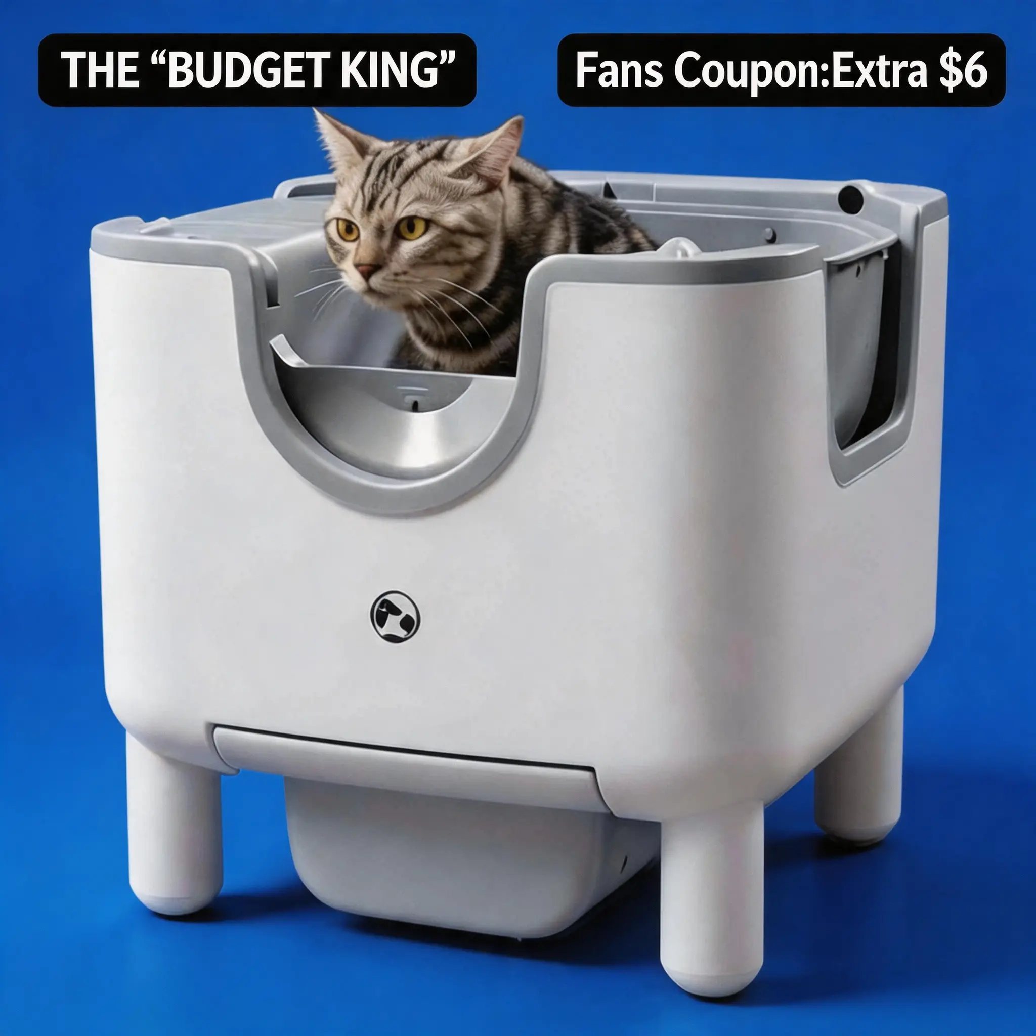 【Flash Sale Price】Automatic Litter Box - Open-Top Plastic Cat Litter Tray with Odor Control, Safety Features, Easy Maintenance