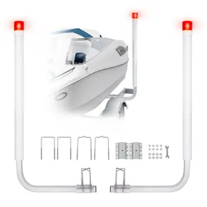 【FathersDayGift】VEVOR Marine Trailer Guide Set,  62'' with LED Illumination, Pair of Steel Anti-Rust Guide Poles, Equipped with PVC Sleeves, Ideal for Ski, Fishing, or Sailboat Trailers 2024