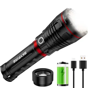 SKYFIRE 1209 Rechargeable  Flashlight -3 Modes & Carry Strap, 20000mAh Super Bright Instant Light for Camping Emergency Power Outage