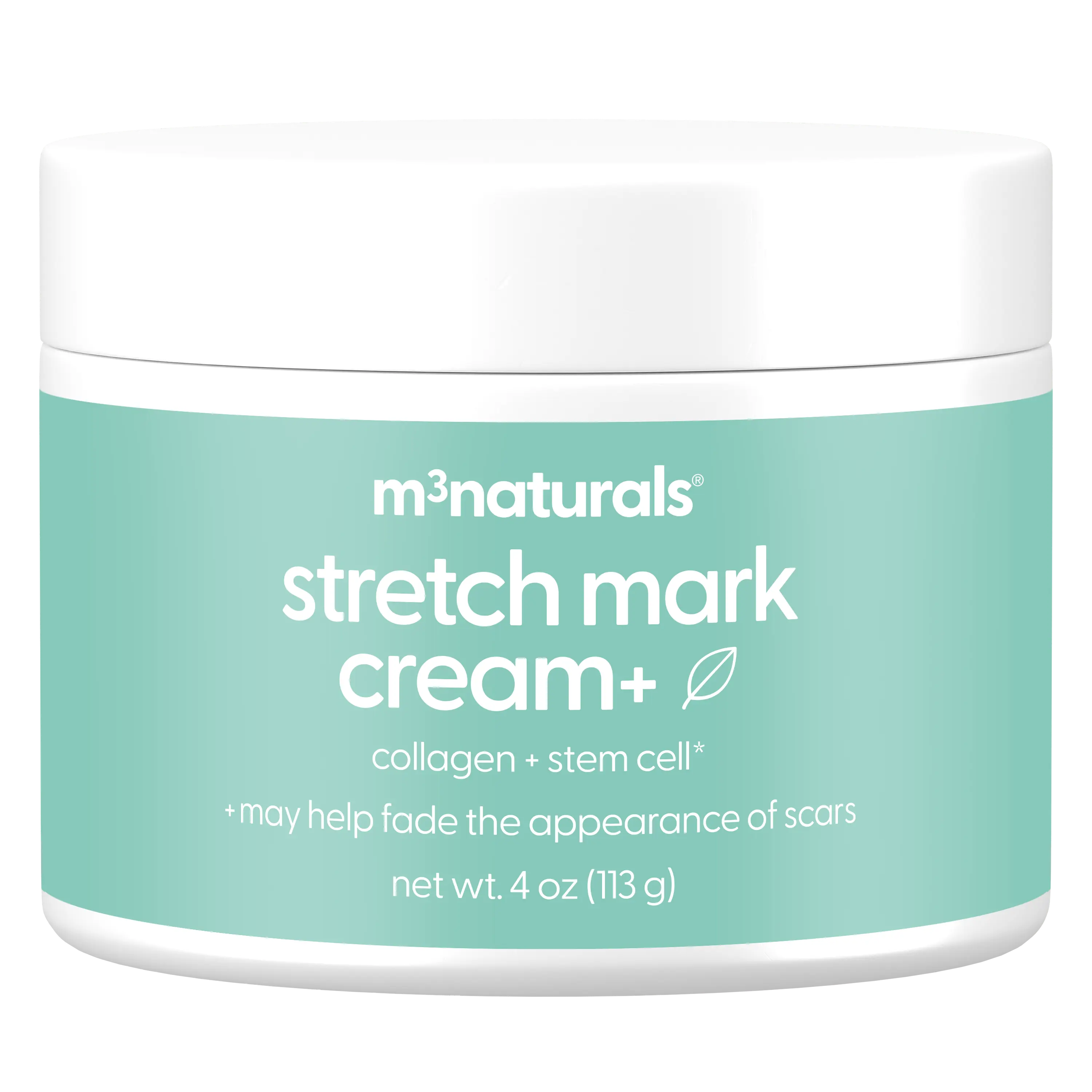M3 Stretch Mark Cream Infused with Collagen & Stem Cell Maternity Skincare Stretch Mark Prevention & Scar Remover Lotion Green Tea Extract & Raspberry Ketones, 4oz