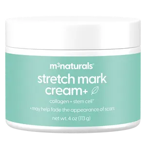M3 Stretch Mark Cream Infused with Collagen & Stem Cell Maternity Skincare Stretch Mark Prevention & Scar Remover Lotion Green Tea Extract & Raspberry Ketones, 4oz