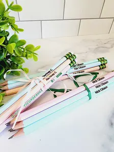Engraved Custom #2 Pencil Set, Back to School Supplies, Personalized Pastel Pencil Set