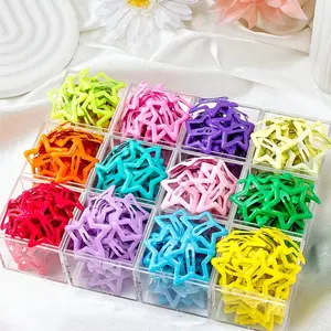 40Pcs dopamine five-pointed star hair accessories, colored star clips y2k sweet and spicy wind edge crushed hairpin female hairpin for Wedding hair decor