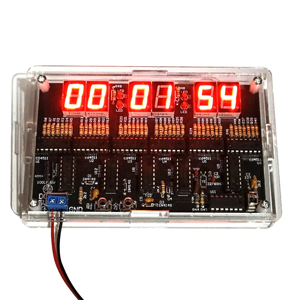 6-bit Digital Circuit Clock DIY Electronic Kit Electronic Clock Teaching Kit With Shell Welding Learning Kit