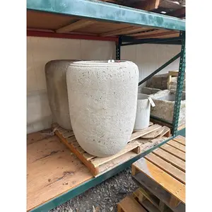 Balinese Cylindrical Limestone Planter Medium
