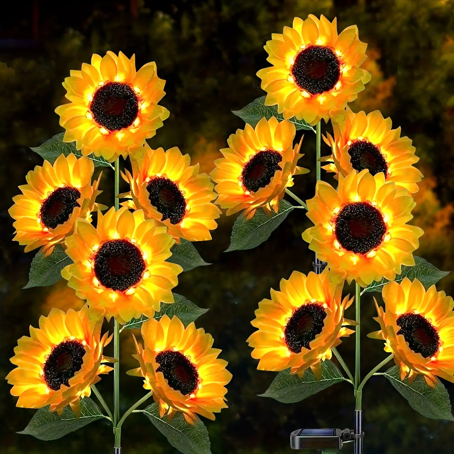 LEDOOR Solar Sunflower LED Garden Light 2/4 Pack Vibrant Yellow Flower Decoration Durable ABS IP65 Waterproof for Patio Lawn Yard Path Outdoor Lamp