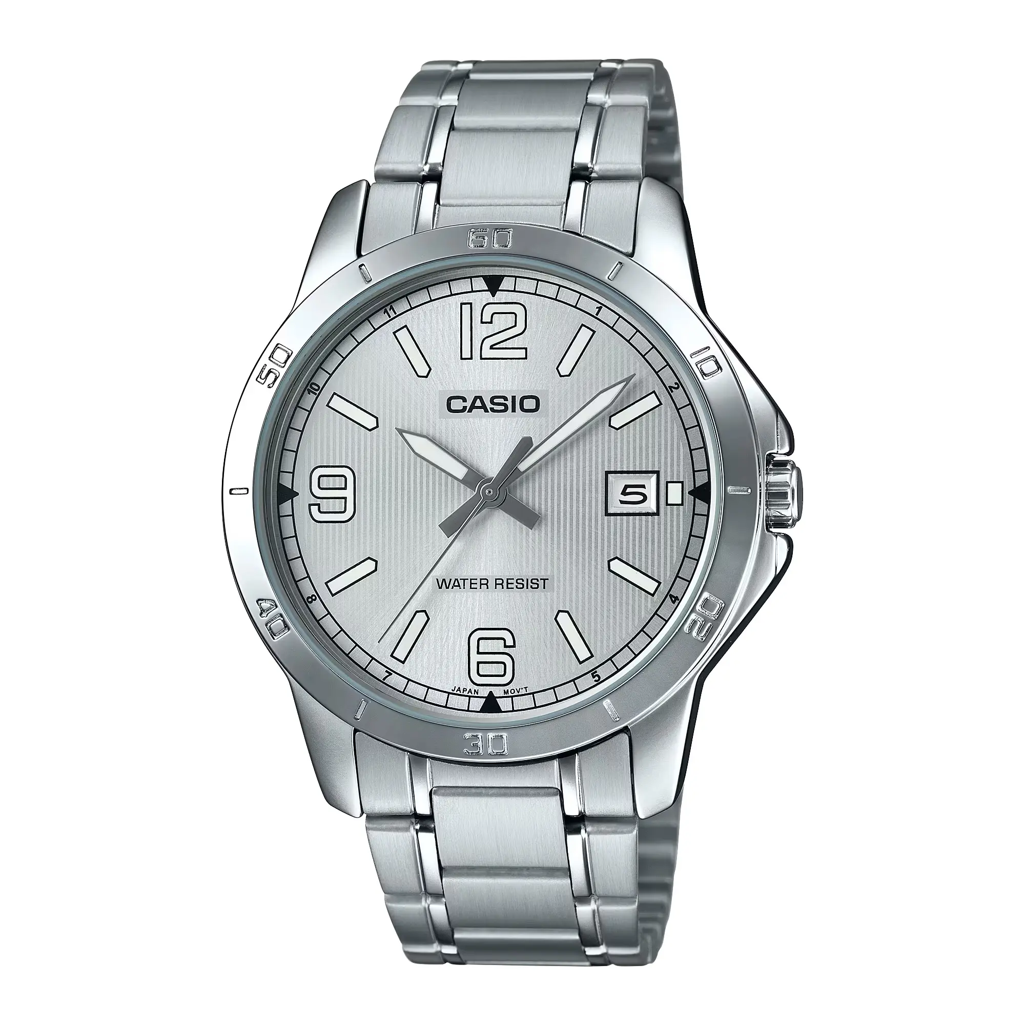 Casio Men’s Silver Dial Stainless Steel Bracelet Watch - LTP-V004D-7B2UDF