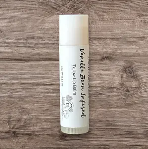 Vanilla Infused Tallow Lip Balm- Long Lasting and Deeply Moisturizing, Nourish and Protect Your Lips Naturally