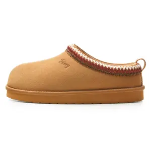 FITORY Women‘s Platform Slippers, Fuzzy Cozy Suede Ankle Boots with Fluffy Fur Lining, Indoor Outdoor Warm Walking Shoes for Fall Winter, Size 6-11【Plz Size Up】