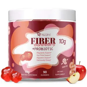Migcopat Fiber Gummies with Probiotics – 10g High Fiber per Serving | 10 Billion CFU Gut Health Support Formula | With Apple Cider Vinegar, Vitamin C & Inulin | Sugar-Free Apple Flavor Digestive Support | 90 Count