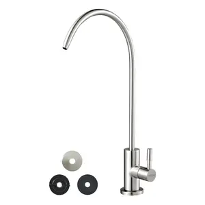 VEVOR Stainless Steel Faucet, Lead - Free Water Purifier Faucet, Filter Water Faucets With Solid Brass Valve, Anti - Rust Durability Ro Water Faucets For Kitchen, Bar Counter, Cafe Shop, Brushed Gold