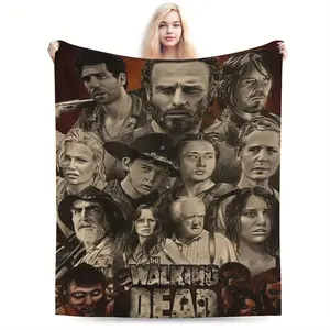 The Walking Dead themed print super soft flannel blanket - perfect for all seasons, a must-have for home, travel, and camping, and a perfect gift