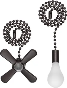 Ceiling Fan Pull Chain Extender with Decorative Frosted Glass Bulb and Fan Cord, Fit All Standard 3mm Diameter Ceiling Fans and Light Fixtures Factory Pull (ORB)