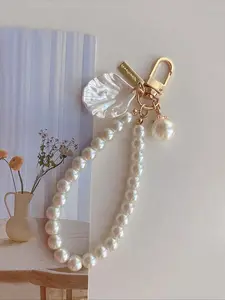 Mother's Day Gift Elegant Pearl Beaded Keychain, Cute Car Keyring, Unisex Fashion Bag Decoration Accessory, Stylish Key Holder for Men and Women, Cute Charms Keychain