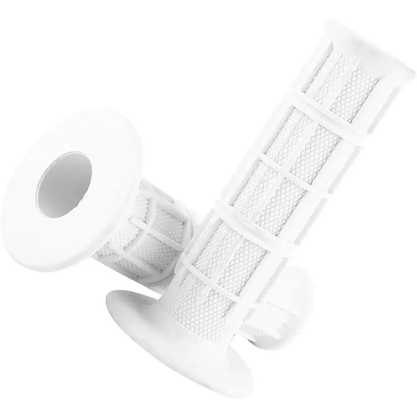 2-Pack White Silicone Motorcycle Handlebar Grips, Textured Anti-Skid Design, Fits 7/8" (22mm) Bars - Motorcycle Accessories, Dirt Bike Parts