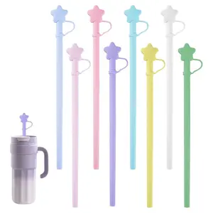 8PCS Replacement Silicone Straw Compatible with Stanley 40 oz 30 oz Cup Tumbler, 8 Colors Translucent Replacement Drinking for Tumblers, Cups, Jars, Stanley, YETI, Starbucks, BPA Free, Ideal Stocking Stuffers For All Ages