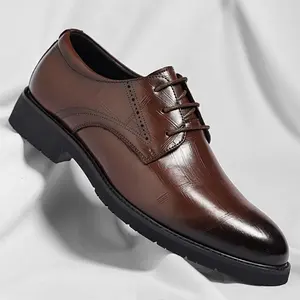 Men'S Classic Brown Oxfords - Business Casual Lace-Up Shoes with Perforated Detailing for Weddings, Parties & Casual Attire, Wedding Dress Shoes | Polished Finish | Upper Boy Footwear Closed Rubber Black Decor Women Creeper