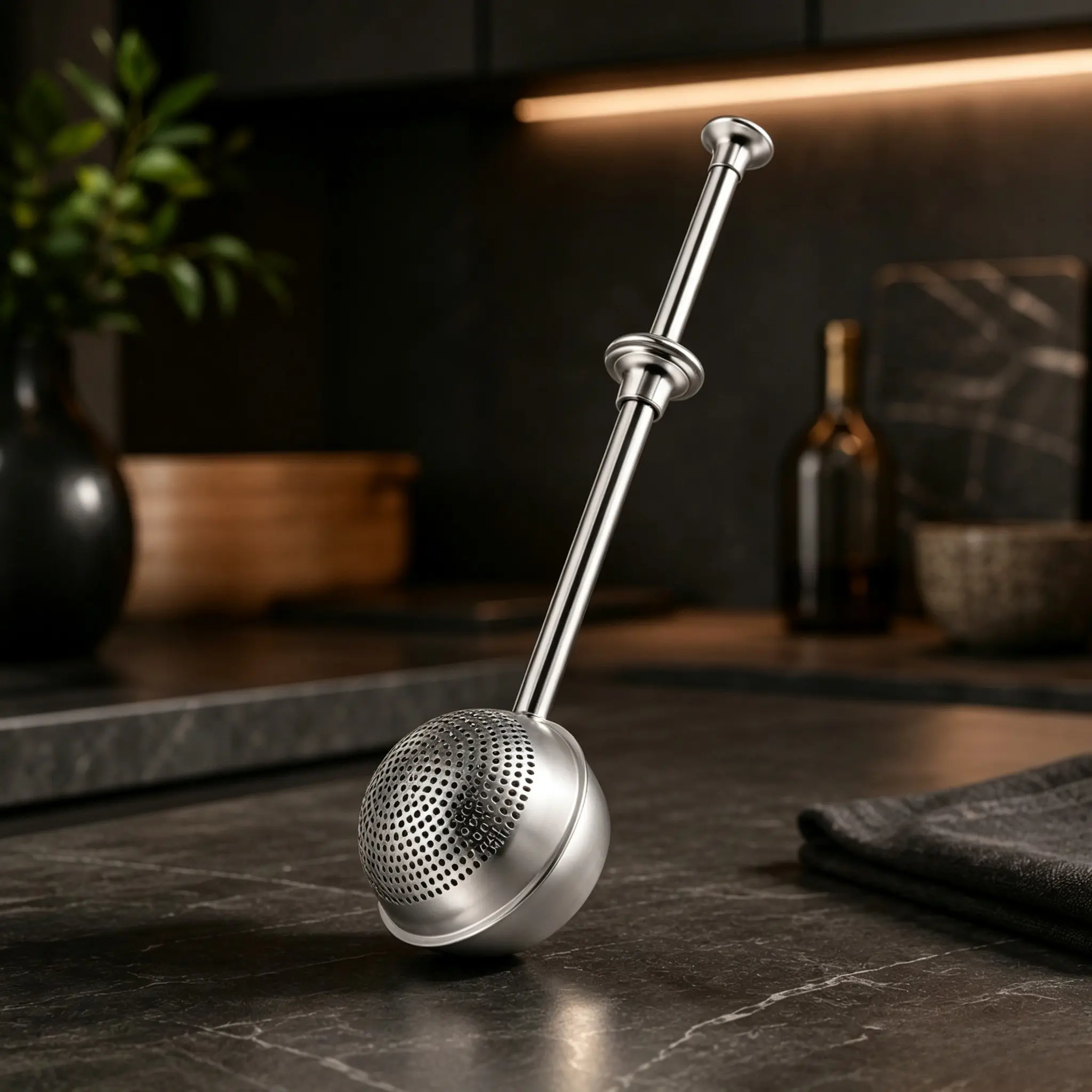 Artisan Stainless Steel Mesh Kitchen Flour Duster - Kitchen Gadgets Utensils with 1-Hand Control Precision, Dishwasher-Safe for Sourdough, Pastry
